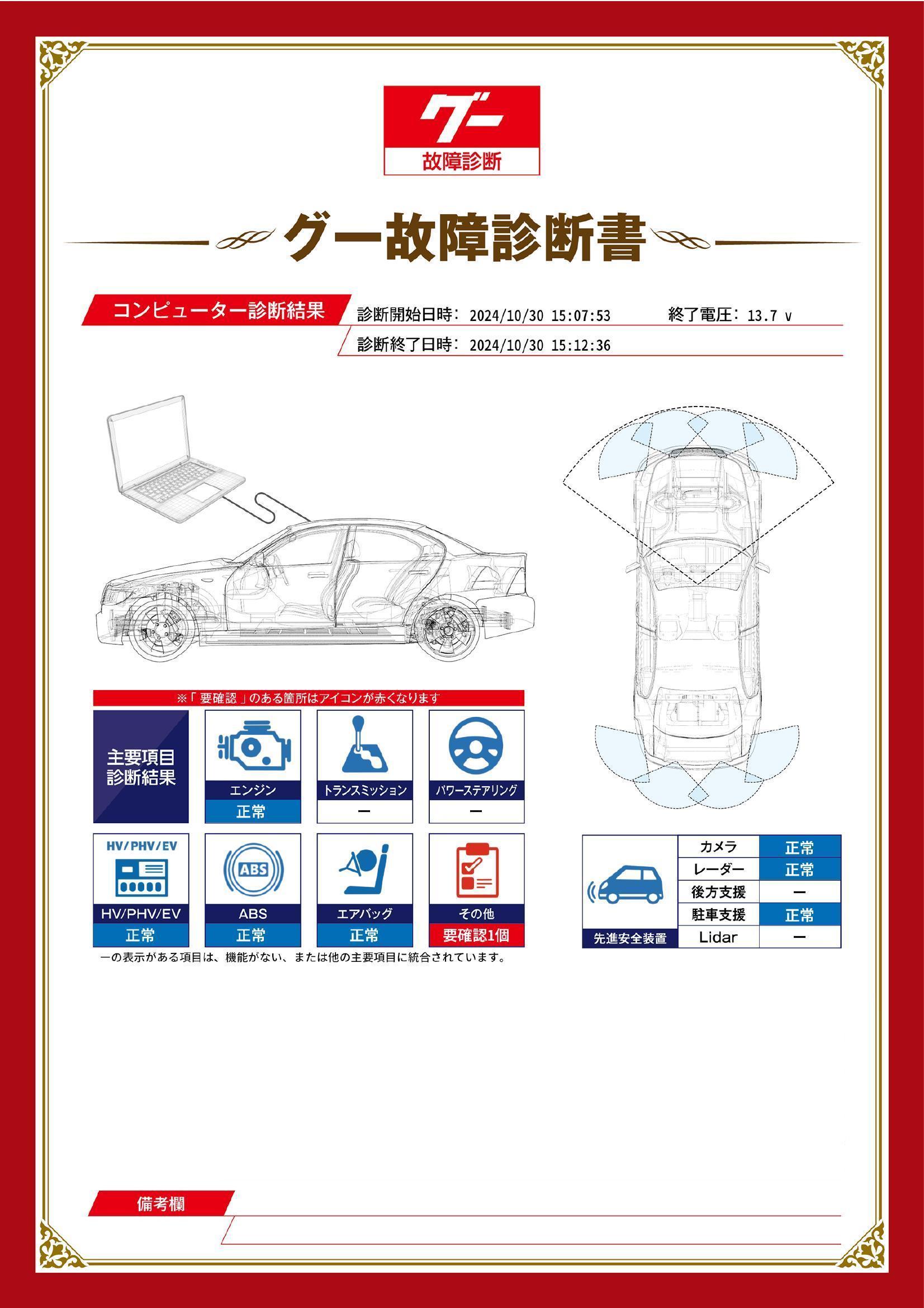 三菱　アウトランダー PHEV　グー故障診断（コンピュータ診断）　その他　兵庫県　神戸市西区