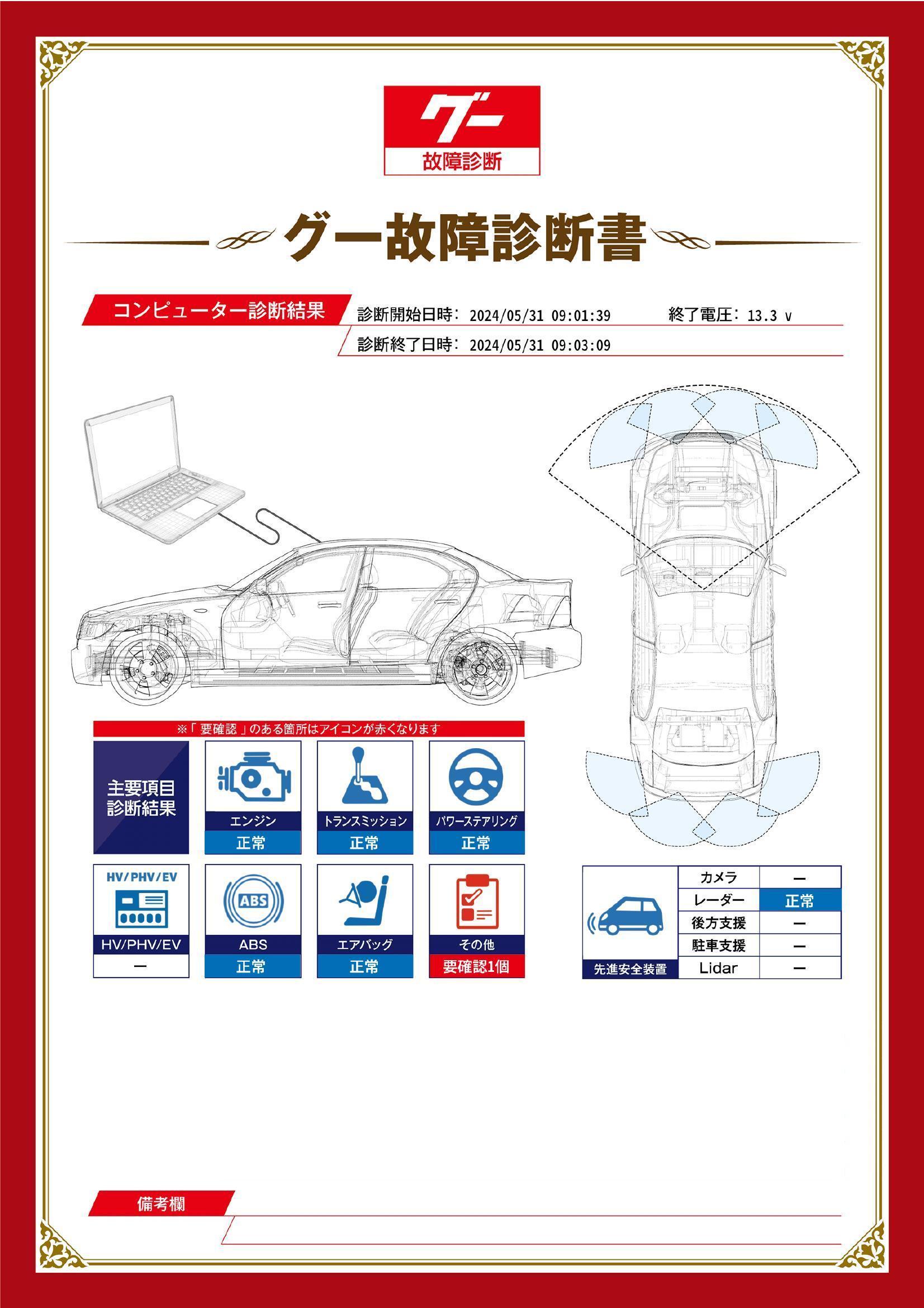 スズキ　スイフトスポーツ　グー故障診断（コンピュータ診断）　その他　広島県　山県郡北広島町