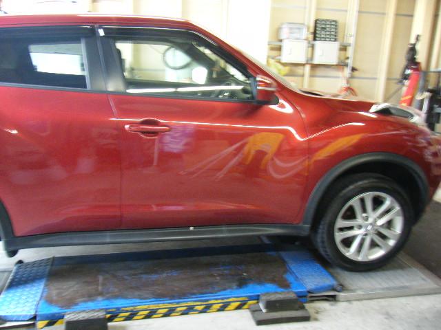 日産ジューク　持ち込みタイヤ履かせ替え　　　タイヤ交換　　タイヤ保管　仙台市宮城野区