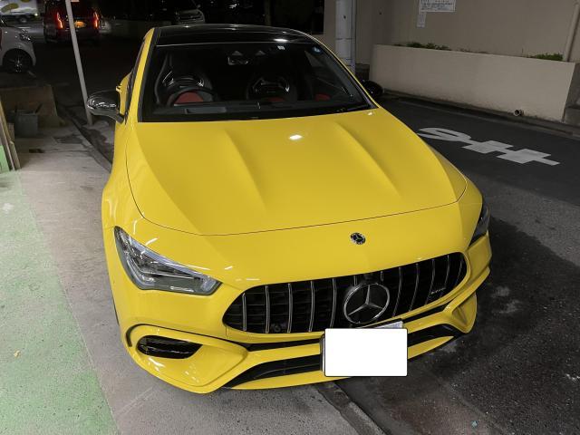 メルセデスベンツ　AMG　CLA　45S　フロントバンパー鈑金塗装　東京都　葛飾区　江戸川区　足立区　高砂駅周辺　金町駅周辺　松戸市　三郷市　
