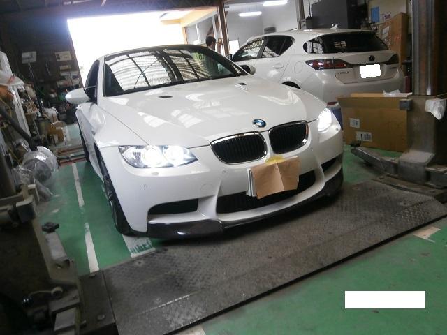 ＢＭＷ　Ｍ3　クーペ　パーツ持込取付　フロントリップスポイラー取り付け　リアデュフェイサー取り付け　船橋市・市川市・浦安市・鎌ヶ谷市・白井市・印西市・千葉市・他遠方のお客様も大歓迎です！！！