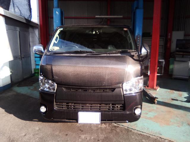 トヨタ　レジアスエースバン　外装品取付　左コーナーパネル　直前直左確認鏡　ガッツミラー　八幡東　八幡　利松　石内　五日市　美鈴が丘　三和　山田町　安佐南区　西区　廿日市市