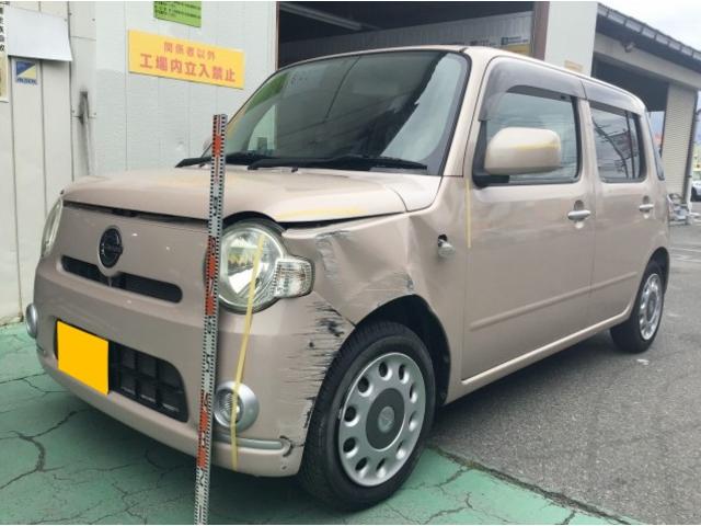 ダイハツ ミラココア 板金・外装補修 代車無料 指定工場 【 松本市 安曇野市 】