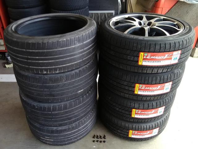 小松市 持込み タイヤ 交換 お得 225/45Ｒ18 トヨタ マークＸジオ