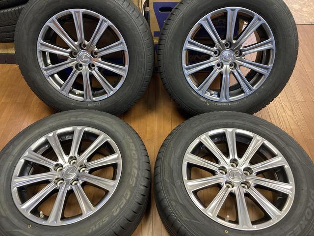 ◆美品◆LEXUS レクサス NX純正◆7J+35 5H114.3◆CF2 SUV 225/65R17 新品国産タイヤ付き◆2019年製造◆ハリアー クルーガー RAV4にも◆