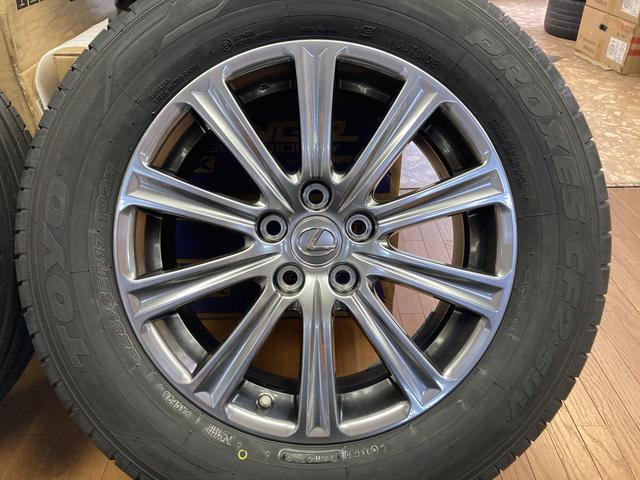 ◆美品◆LEXUS レクサス NX純正◆7J+35 5H114.3◆CF2 SUV 225/65R17 新品国産タイヤ付き◆2019年製造◆ハリアー クルーガー RAV4にも◆