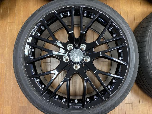 ◇新品ホイール+中古タイヤ◇カールソン1/10X 黒◇8.5J+40 ◇新品ホイール+中古タイヤ◇カールソン1/10X 黒◇8.5J+40