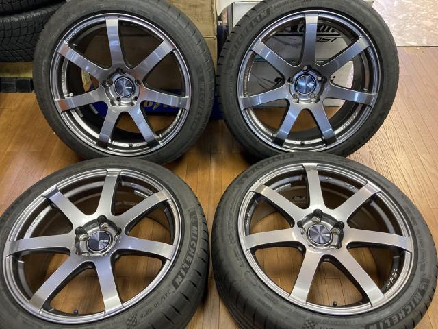 ◆エンケイ PF07◆8.5J+45 5H114.3◆ミシュラン PS4 245/40R20 2020年製造◆レヴォーグ WRX S4 インプレッサ RX-8 クラウン マークＸ 等