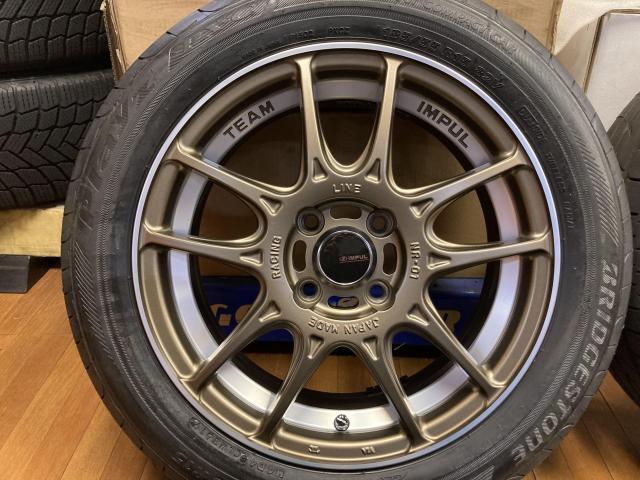 ◆美品!!インパル IMPUL NR01 6J+50 4H100◆ブリヂストン プレイズ PZ-C 185/55R15 2019年製造◆NISSAN K12マーチ 等◆