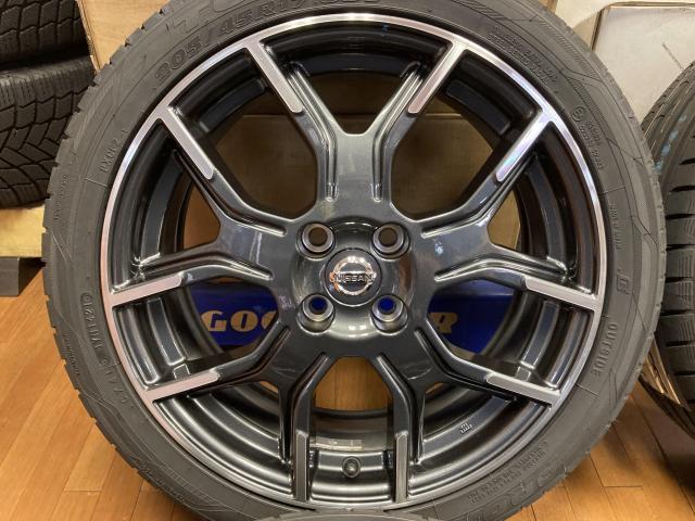 ◆NISSAN ニッサン ノート ニスモ純正◆7J+47 4H100◆国産新品タイヤ TOYO CF2 205/45R17 2021年製◆新品ゴムバルブ付き◆ティーダにも