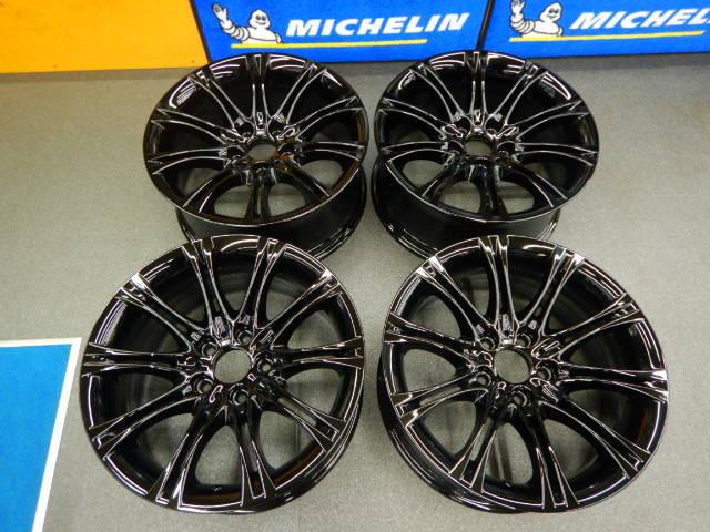 BMW 5se(E60/E61)純正 ダブルスポーク スタイリング135M 18×8J+20 5H/120 5シリーズ/ブラックカスタムペイント/スタッドレス用/車検用/タイヤ交換/買取り/下取り/ホイールペイント/ドイツ車/輸入車/高級車