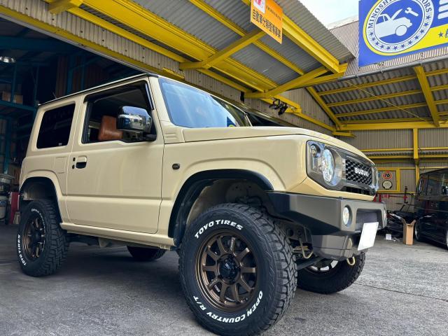 ジムニー　サスペンション・足回りパーツ取付　JB64　JB74　リフトアップ　インチアップ　ラテラルロッド
和歌山　海南　下津　有田