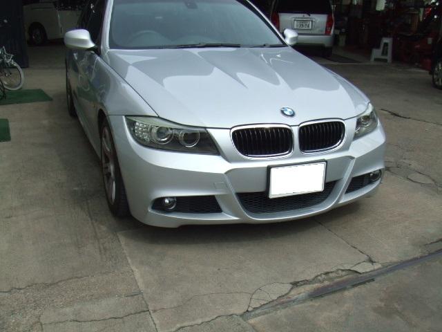 BMW　320i キズ　バンパー　補修　塗装　鈑金　板金　阪南市　泉南市　無料代車あり 