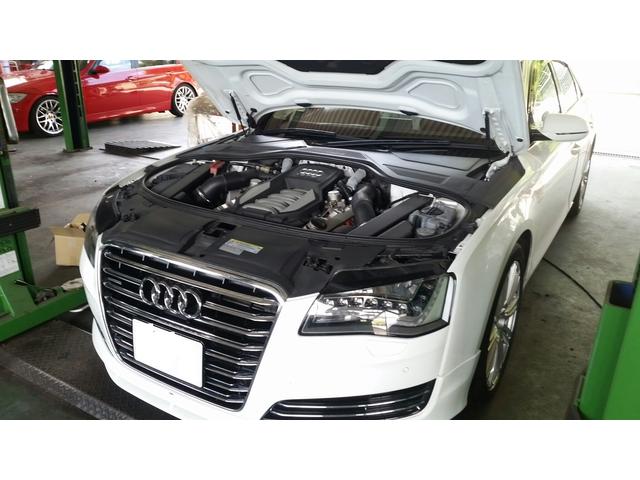 4H系　アウディ　Ａ８　タイヤ交換　前後ブレーキパット交換　オイル交換