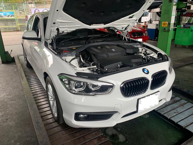 BMW　F20　１シリーズ　エンジンオイル交換です。