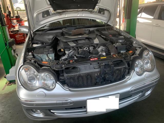 ベンツ　W203　バッテリーインジケータ点灯
