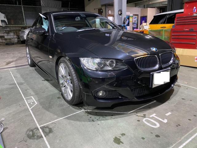 BMW　３シリーズ　E92　車検で入庫です。