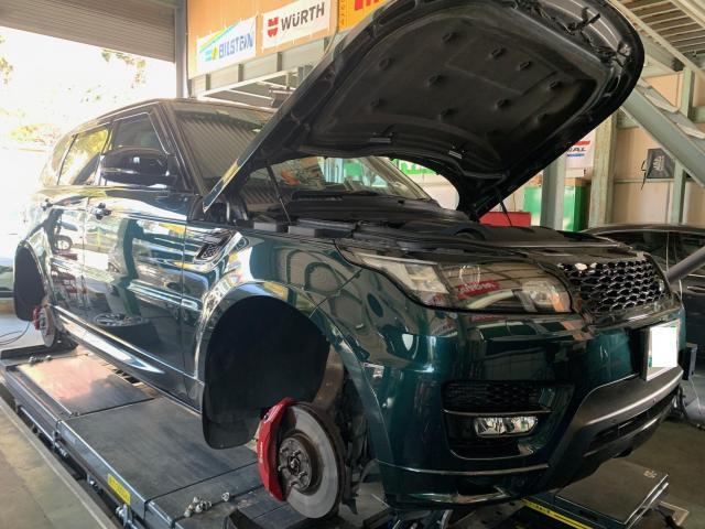 レンジローバスポーツ　車検整備でご入庫いただきました。