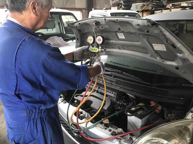 軽自動車　ミラ　エアコン　故障　修理　ガス補填　甲府市　山梨県