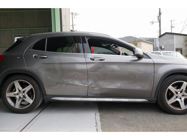 外車ベンツのドアの大きなへこみ修理 外車 輸入車 高級車 姫路市の車の板金塗装 キズ ヘコミ 直し 事故修理 加古川市 高砂市 グーネットピット