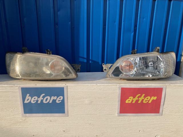 ヘッドライトクリヤー塗装実施一例です