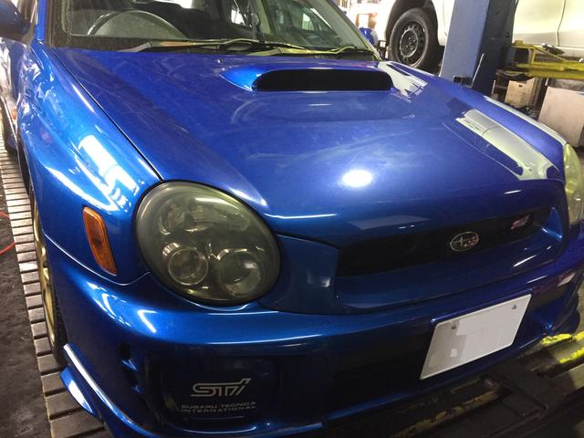 WRX STI タイミングベルト他交換で入庫しました。（兵庫県　姫路市　たつの市　相生市　太子町　車検・整備・取り付け　宮田自動車整備）