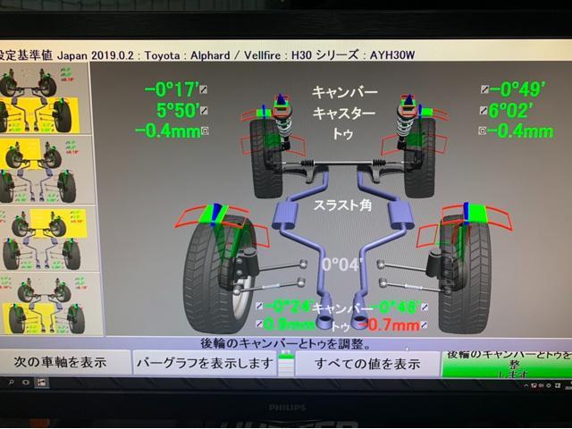 トヨタ　ヴェルファイア　4輪ホイールアライメント　関市