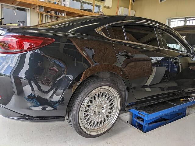 GJEFPアテンザセダン 車高調 取り付け マツダ 持ち込み パーツ ～福岡　北九州　小倉　行橋　苅田　下関　足回り～