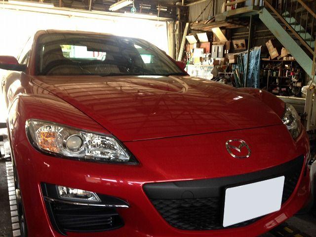 島田市　マツダ　RX8　アルミホイール修理及びリムガード取付