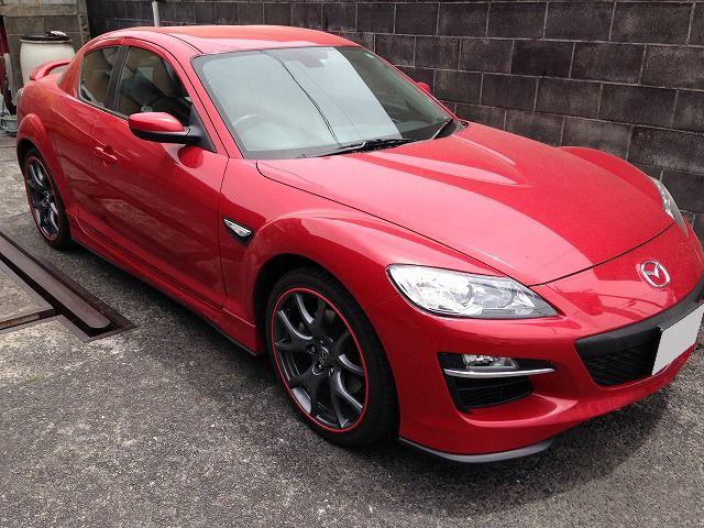 島田市　マツダ　RX8　アルミホイール修理及びリムガード取付