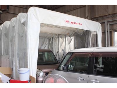 自社塗装ブースを完備しております！