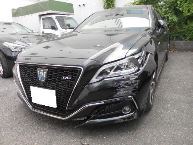 トヨタ　クラウン　板金・外装補修 フロントバンパー ホイール　大阪 東大阪 八尾 交野 門真 修理 鈑金 板金 交換 塗装 ミガキ 磨き 早い 代車完備