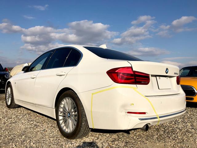BMW F30 3シリーズ リアバンパー 鈑金 塗装 ペイント 修理 交換 キズ ヘコミ 【京田辺市】