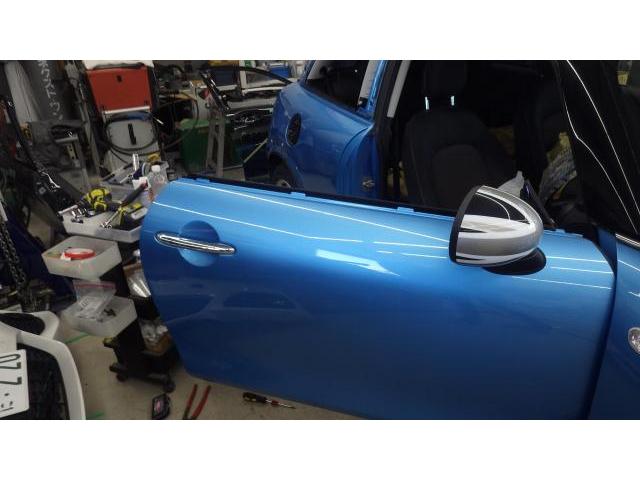 MINI F56 ブルー  鈑金 塗装 ペイント 修理 交換 キズ ヘコミ 【京田辺市】
