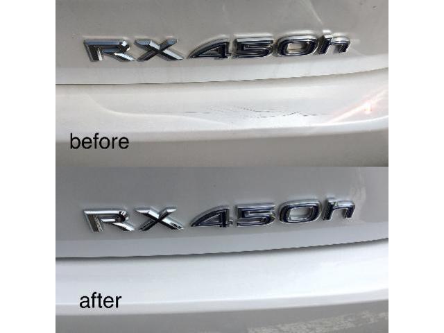 レクサス　RX450h バックドア　バンパー鈑金塗装
