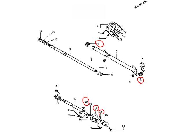 ジムニー　JB23 5型　純正　ステアリングコラムシャフト