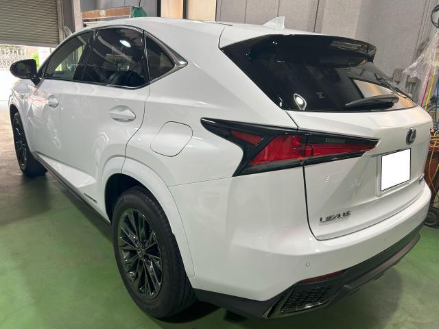 レクサス　ＮＸ　左リヤ廻り修理　車検 車検整備・鈑金塗装、新車・中古車販売もお任せ下さい！品川区・目黒区・港区・大田区・世田谷区・渋谷区・川崎市・武蔵小杉・江東区・豊洲、他地域のお客様も大歓迎です！！