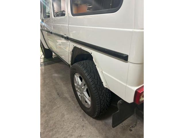メルセデス・ベンツ　G350d　左リヤ廻り修理　車検整備・鈑金塗装、新車・中古車販売もお任せ下さい！品川区・目黒区・港区・大田区・世田谷区・渋谷区・川崎市・武蔵小杉・江東区・豊洲、他地域のお客様も大歓迎です！！