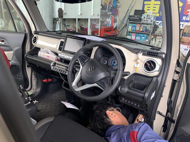 スズキ　クロスビー　ドラレコ前後取付　電源裏取　スピーカー交換