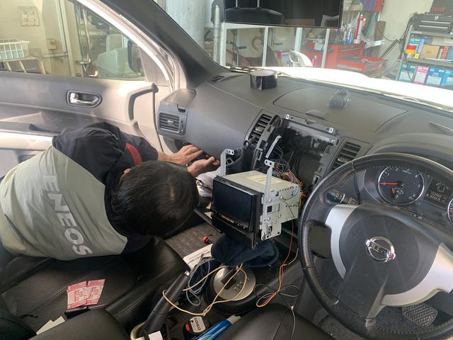 日産　エクストレイル　ドライブレコーダー前後及び常時監視付きの取付　つくば市　土浦市　阿見町
