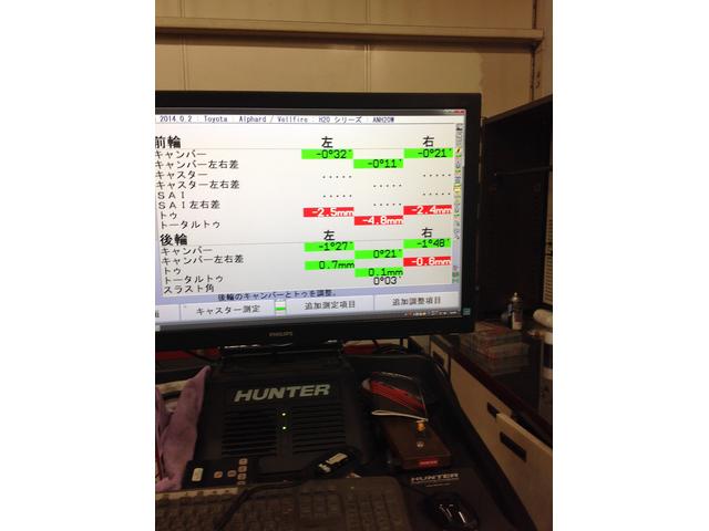 奈良市 I様 ヴェルファイア ホイールアライメント調整