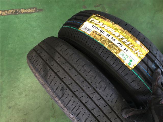 ダイハツ タント タイヤ交換 フロント2本
