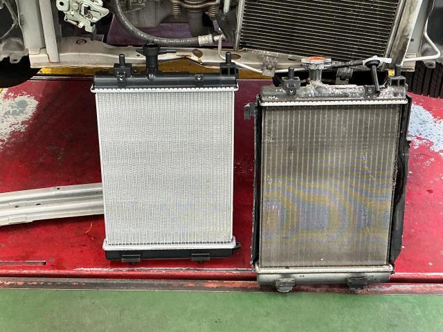 ダイハツ　ミラココア　エンジン関連修理・整備  ラジエター水漏れ　奈良県　橿原市　大和高田市　香芝市　桜井市　天理市　御所市　磯城郡