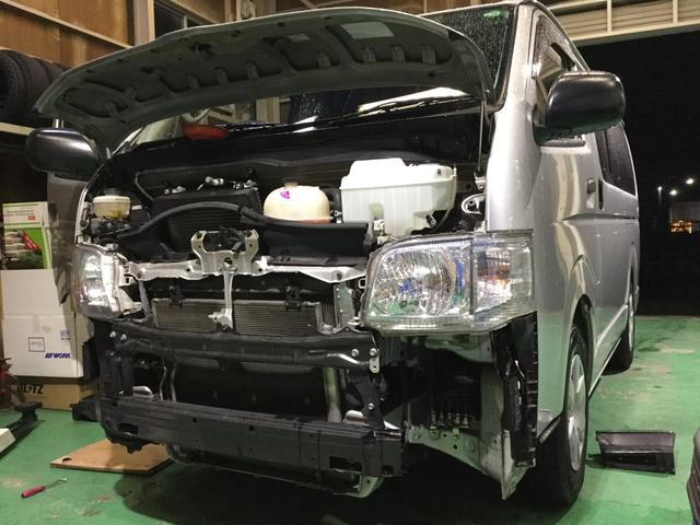 ハイエースDX ドアミラー・HID・スポイラー取付け