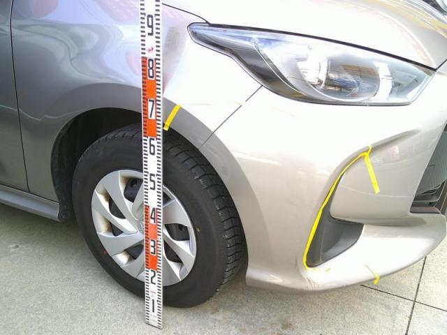 トヨタ　ヤリス　修理半日で完了！　バンパーキズ・へこみ直し　郡山市カーコンビニ倶楽部