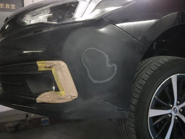 スバル　インプレッサ　バンパーキズ・へこみ直し　半日修理郡山市