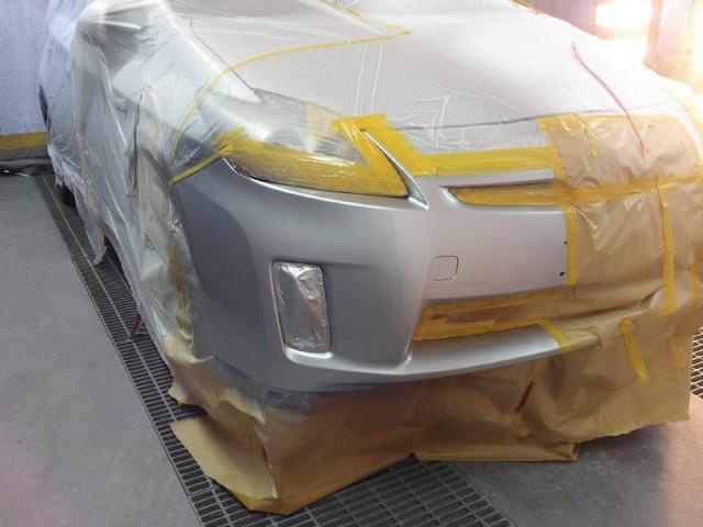 トヨタ　プリウス　バンパー修理1日！　バンパーキズ・へこみ直し　郡山市カーコン工法