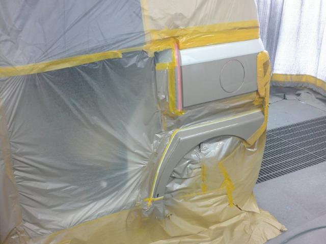 ダイハツ　ムーヴキャンバス　ツートンカラー　スライドドア他キズ・へこみ直し　郡山市