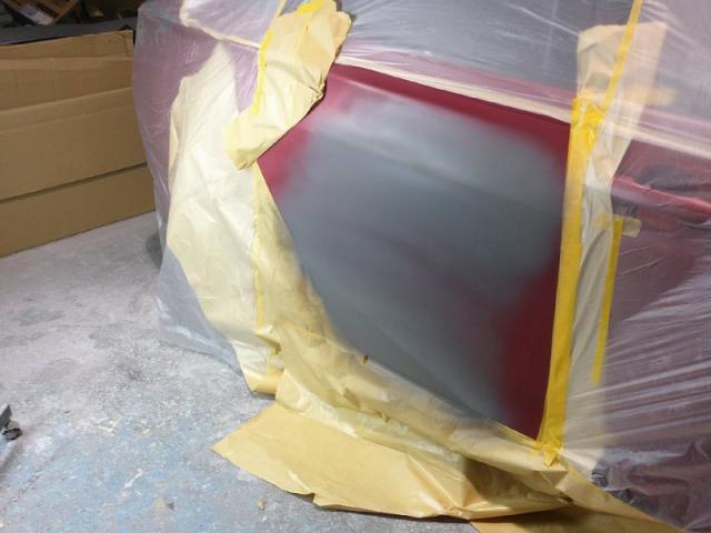 トヨタ　プリウス　エモーショナルレッド(色番号3Ｔ7)　ドアキズ・へこみ直し　郡山市カーコン工法