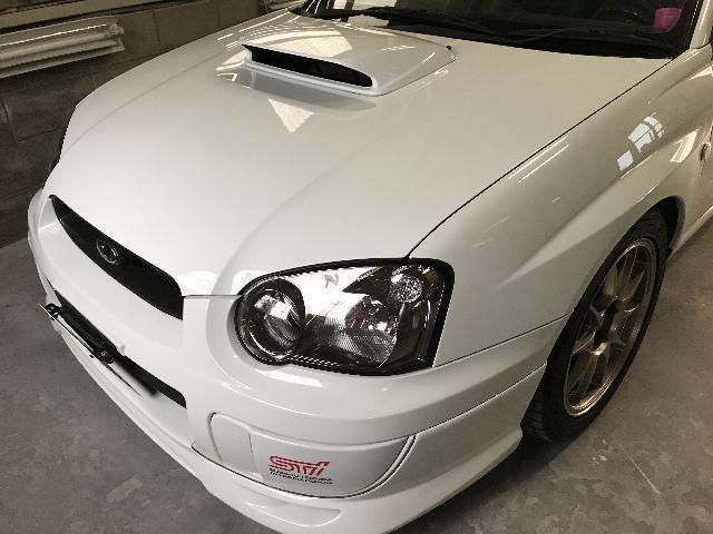 インプレッサ STI WRX GDB リアスポイラー トランク スムージング ボンネット ラッピング 剥がし 鈑金 塗装 善通寺 香川